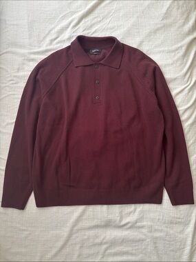 Massimo Dutti Wool knit sweater with polo collar
